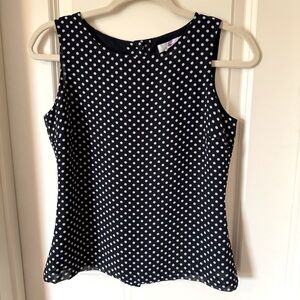 Vintage Polka Dot button back sleeveless top